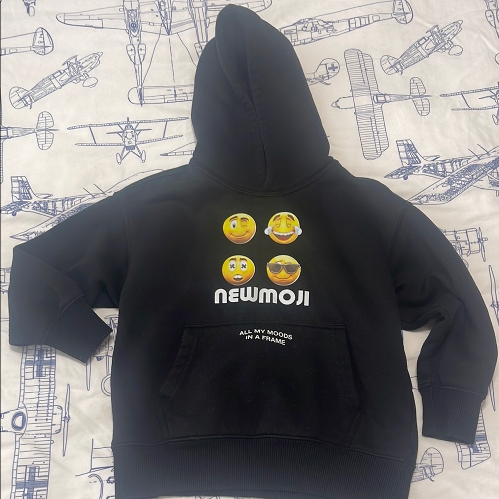 Zara Black Hoodie with newmoji